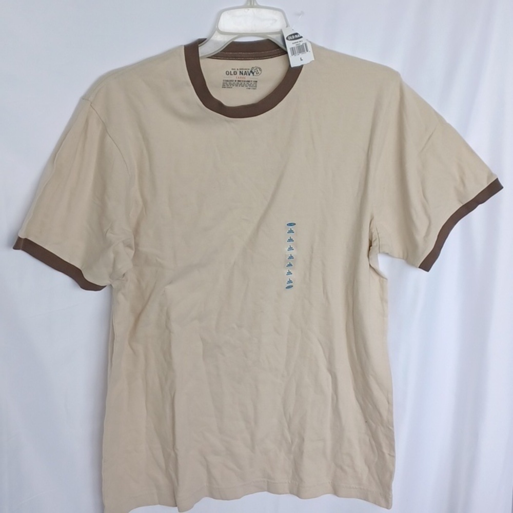 Old Navy T-shirt cream w/ khaki color trim